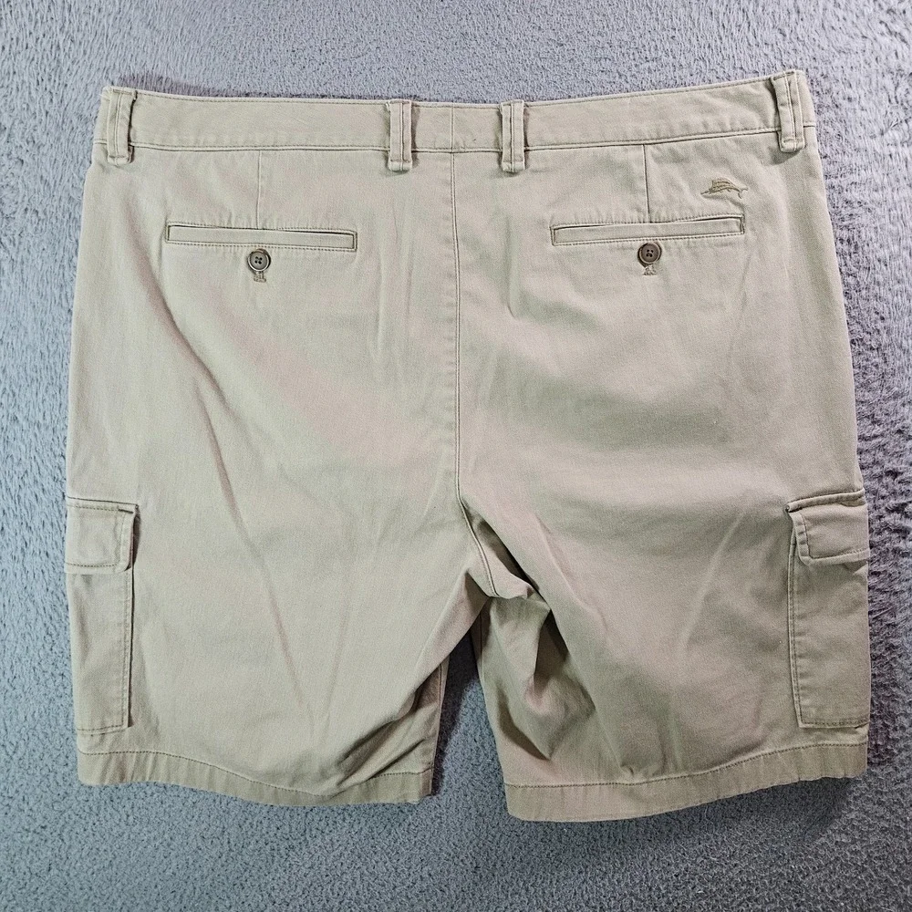 Tommy Bahama Cargo Shorts Men 40‎ Flat Front Cotton Light Khaki
